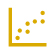 Icon representing a scatter plot with most dots going from bottom left to top right